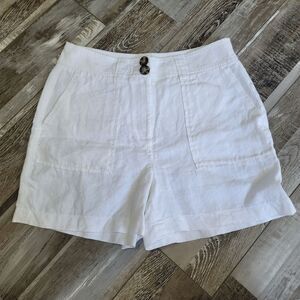 Boden Linen Filey Seamed Pocket Shorts Size 4
